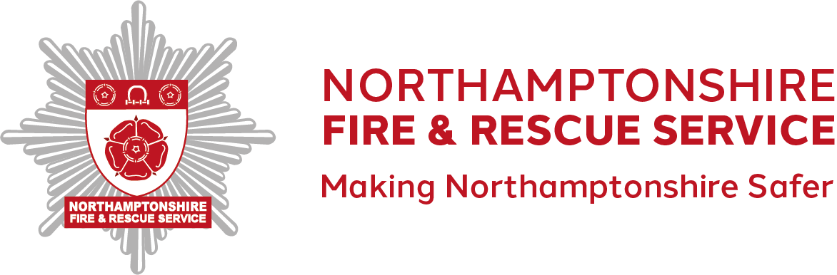 Northamptonshire Fire & Rescue Crest and words Making Northamptonshire Safer