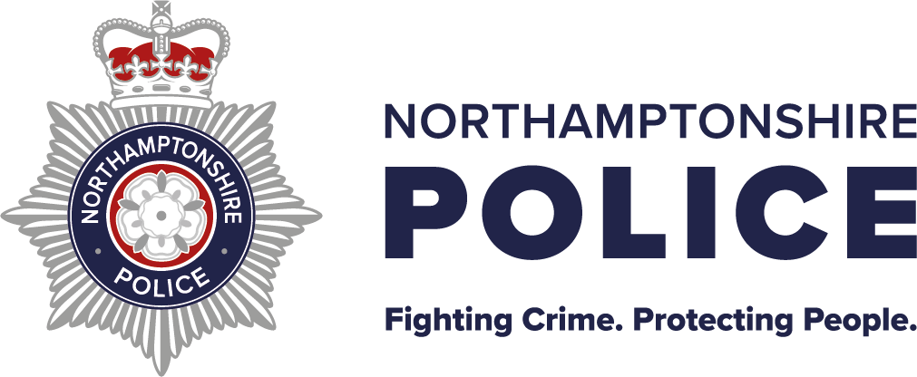 Northants Police Crest and words Fighting Crime, Protecting People