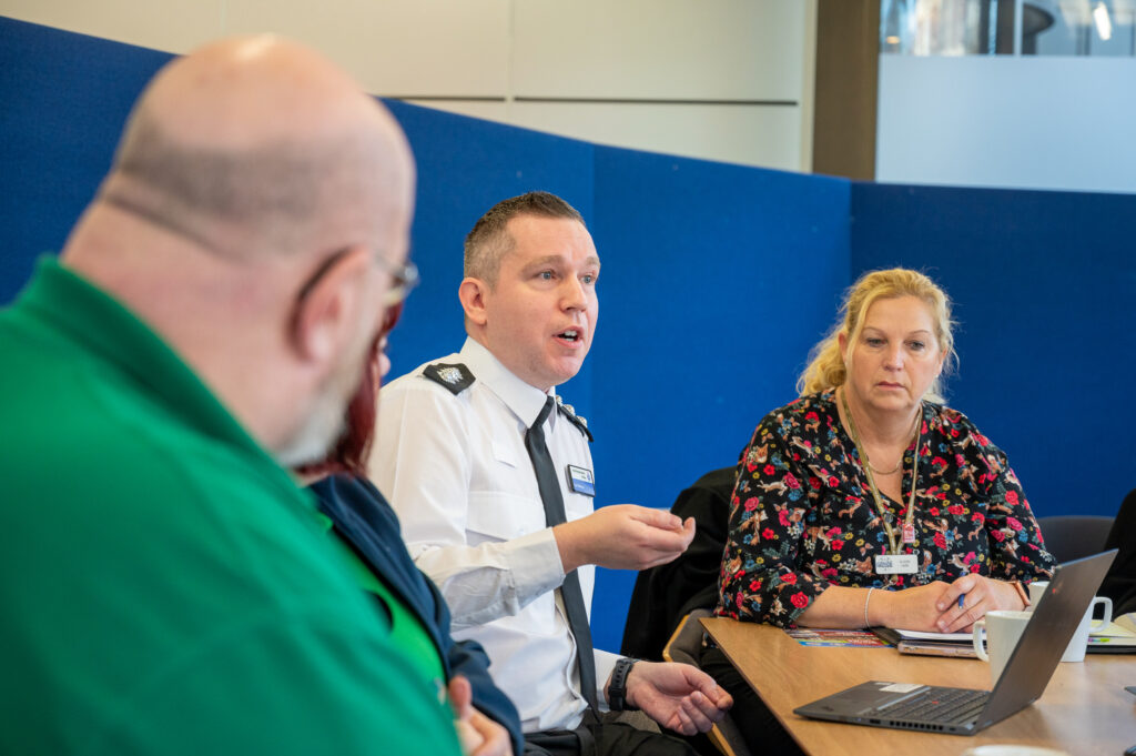 Chief Inspector Carl Wilson speaking at the meeting