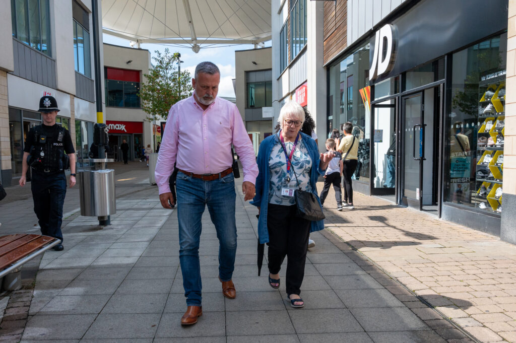 Dan Pickard of Willowplace walking with PFCC Danielle Stone