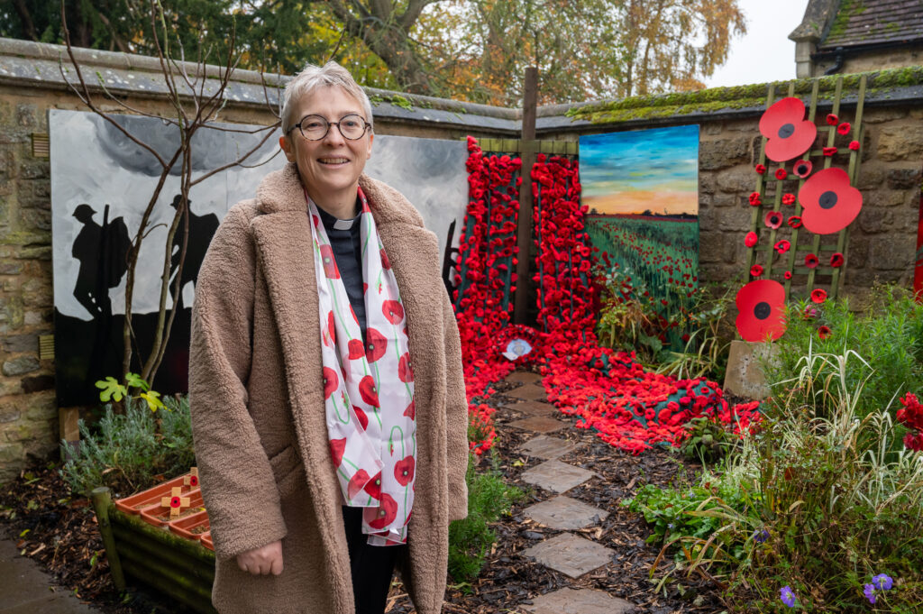 Rev'd Paula Challen in her Remembrance Garden