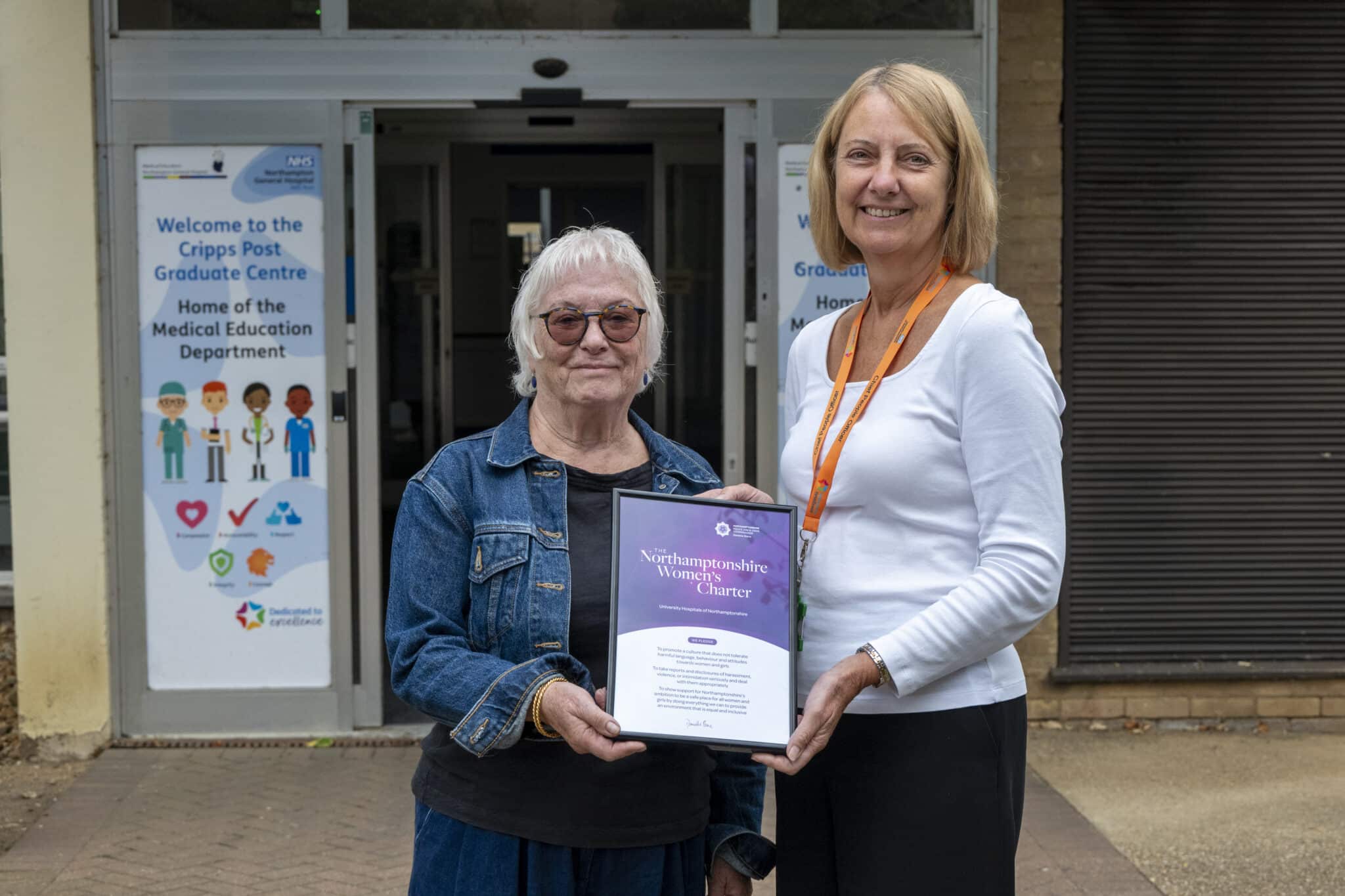 Paula Kirkpatrick (right), Chief People Offi¬cer at the University Hospitals of Northamptonshire, was joined by Danielle to discuss the Women’s Charter at a recent EDI summit at Northampton General Hospital